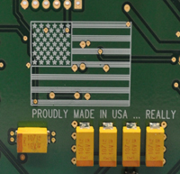 Proudly made in the USA PCB silkscreened
